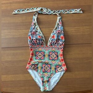 Boden Multicolor Patterned Womens Swim One Piece